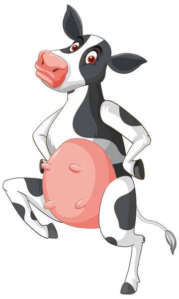 Dairy Cow Standing Two Legs Cartoon Character Illustration — Stock Vector