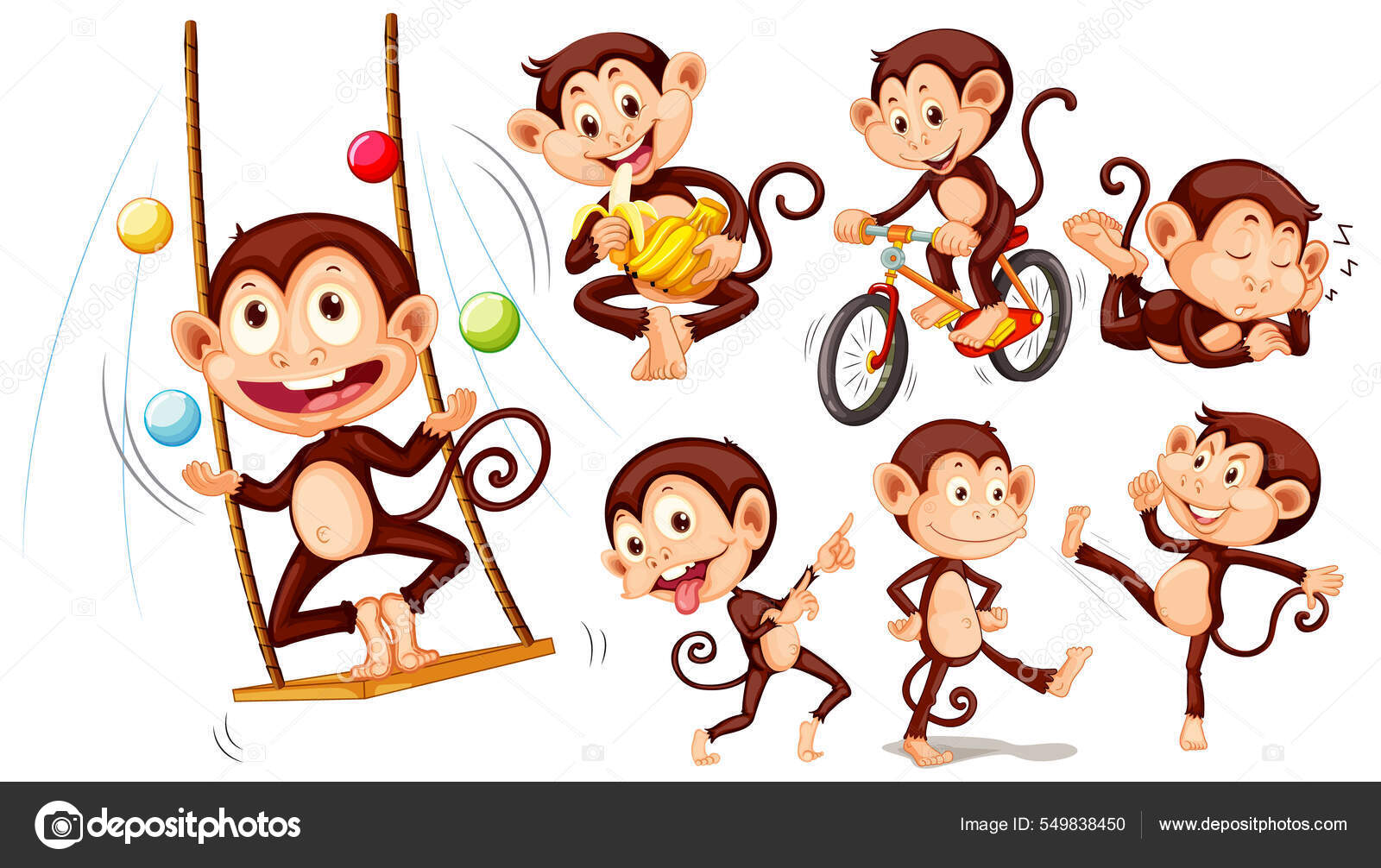 Ilustração De Clipart De Personagem De Desenho Animado De Macaco