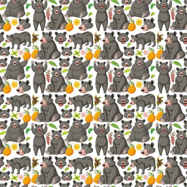 Beyaz arka plandaki komik ayı kusursuz illüstrasyon