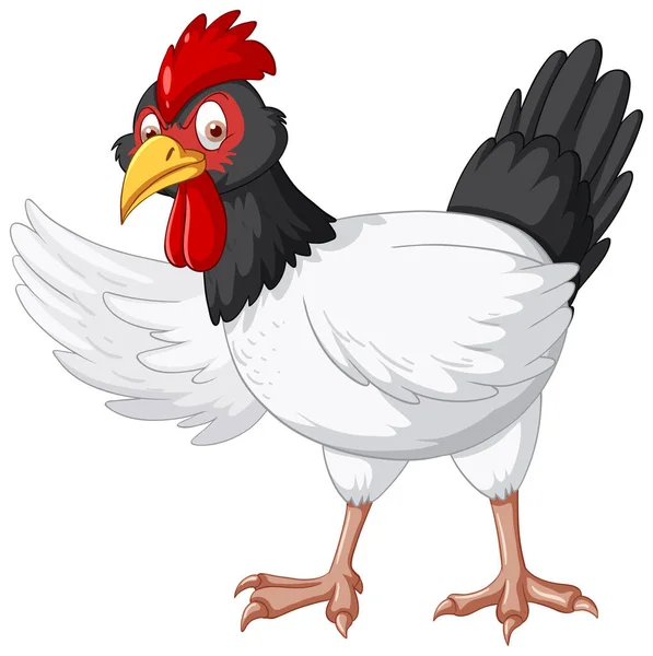 Chicken Wearing Sunglasses Cartoon Character Illustration — Stock Vector