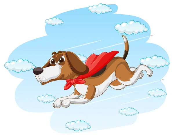 Pies Superbohater Niebie Tło Ilustracja — Wektor stockowy