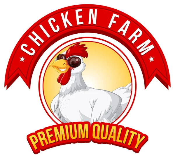 Gambar Logo Karakter Kartun Ayam Putih - Stok Vektor