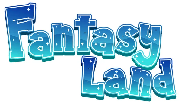 Fantasy Land Texte Avec Illustration Dégradé Bleu — Image vectorielle