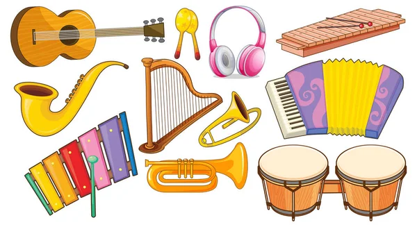 Set Musical Instrument Illustration — Stock Vector