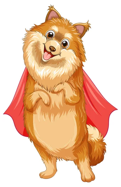 Dog Superhero White Background Illustration — Stock Vector