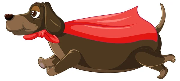 Pes Superhrdina Bílém Pozadí Ilustrace — Stockový vektor