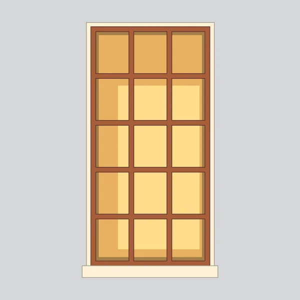 装飾イラストのためのシンプルな木製の窓 — ストックベクタ