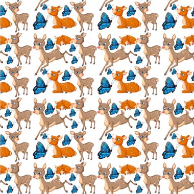 Beyaz arka plandaki komik geyik kusursuz çizim