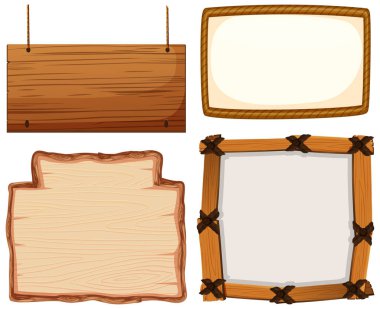Ahşap pankart illüstrasyonu