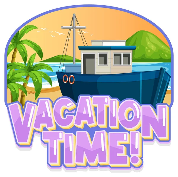 Summer Vacation Logo Concept Illustration — Stock Vector