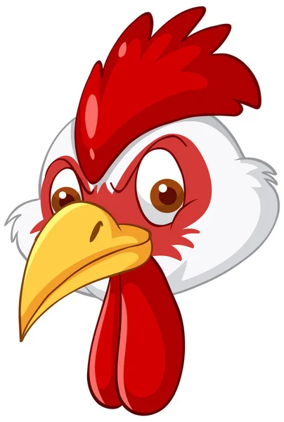 Ένα Κεφάλι Του Κοτόπουλου Στην Απεικόνιση Στυλ Κινουμένων Σχεδίων — Διανυσματικό Αρχείο