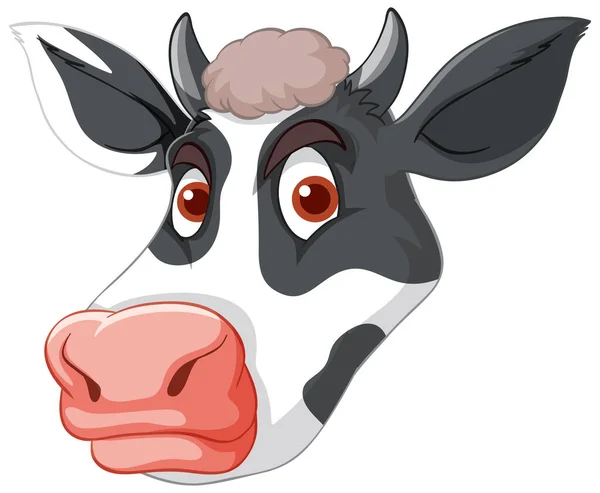 Cabeça Vaca Leiteira Desenho Animado Ilustração Estilo —  Vetores de Stock