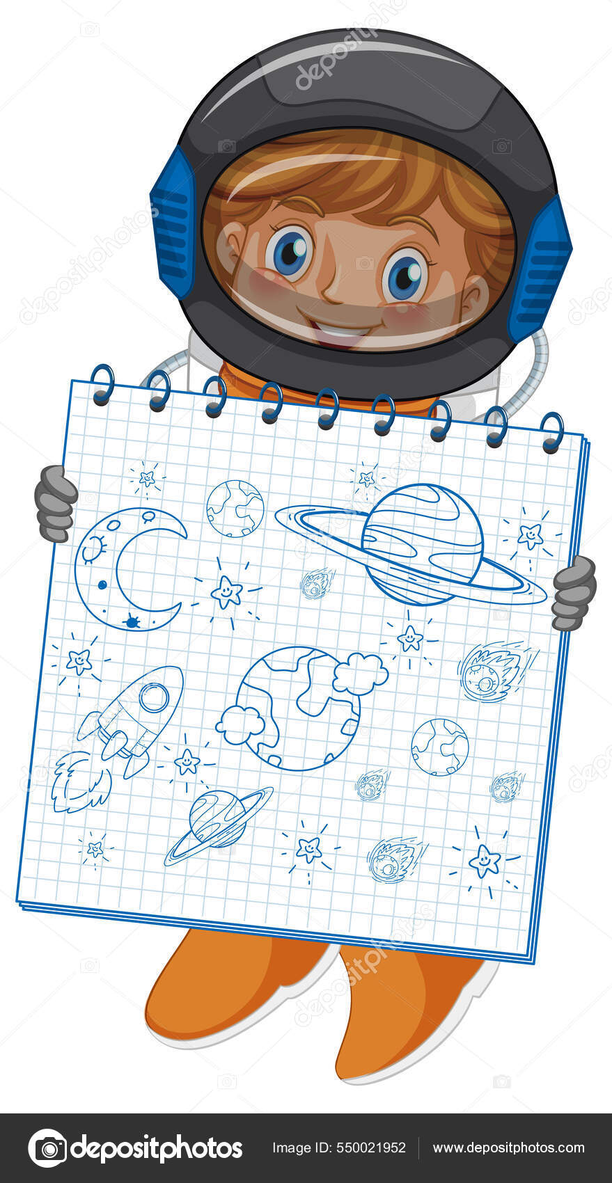 Um caderno com um desenho de esboço de doodle na capa