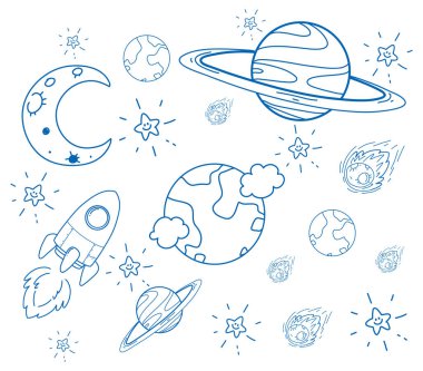 Beyaz arkaplan illüstrasyonunda karalama çizimi tasarımı