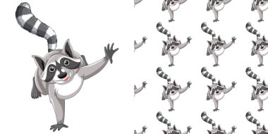 Beyaz arkaplandaki rakunun kusursuz tasarımı