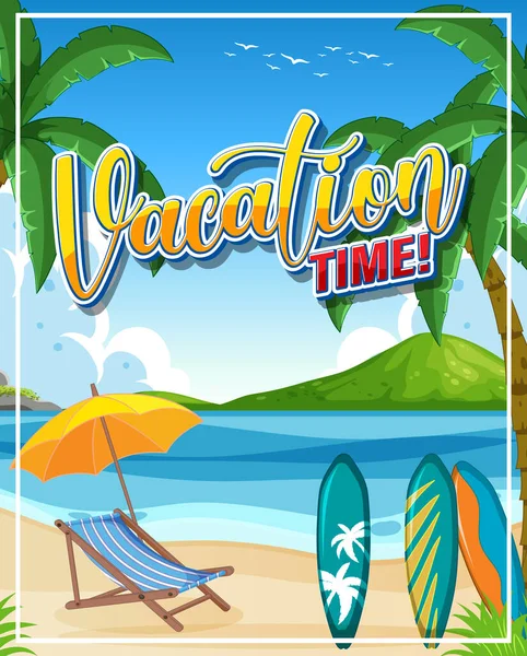 Sommerurlaub Strand Hintergrund Illustration — Stockvektor