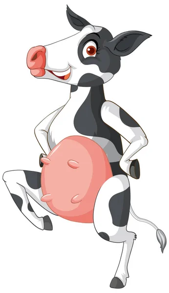 Vache Laitière Debout Sur Deux Jambes Illustration Personnage Dessin Animé — Image vectorielle