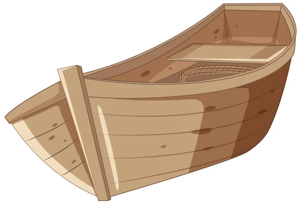 Vieux Bateau Bois Sur Fond Blanc Illustration — Image vectorielle