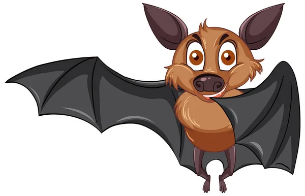 Morcego Marrom Personagem Desenho Animado Fundo Branco Ilustração — Vetor de Stock