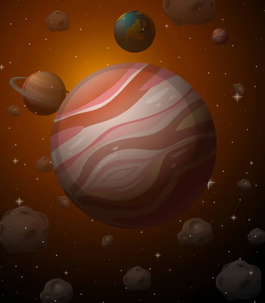Планета Венера Космическом Фоне — стоковый вектор