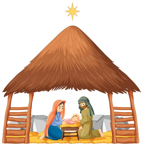 Иллюстрация Рождества Иисуса Христа — стоковый вектор