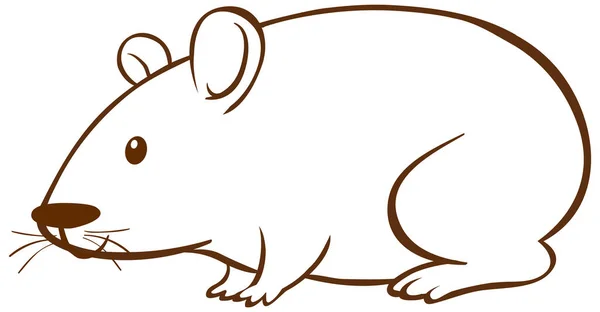 Meerschweinchen Doodle Einfachen Stil Auf Weißem Hintergrund Illustration — Stockvektor