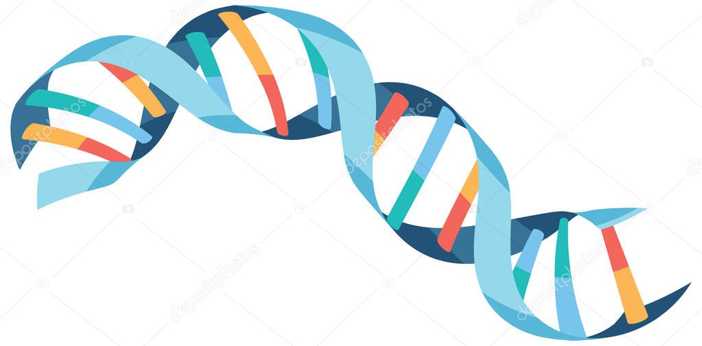 DNA helix symbol isolated on white background illustration