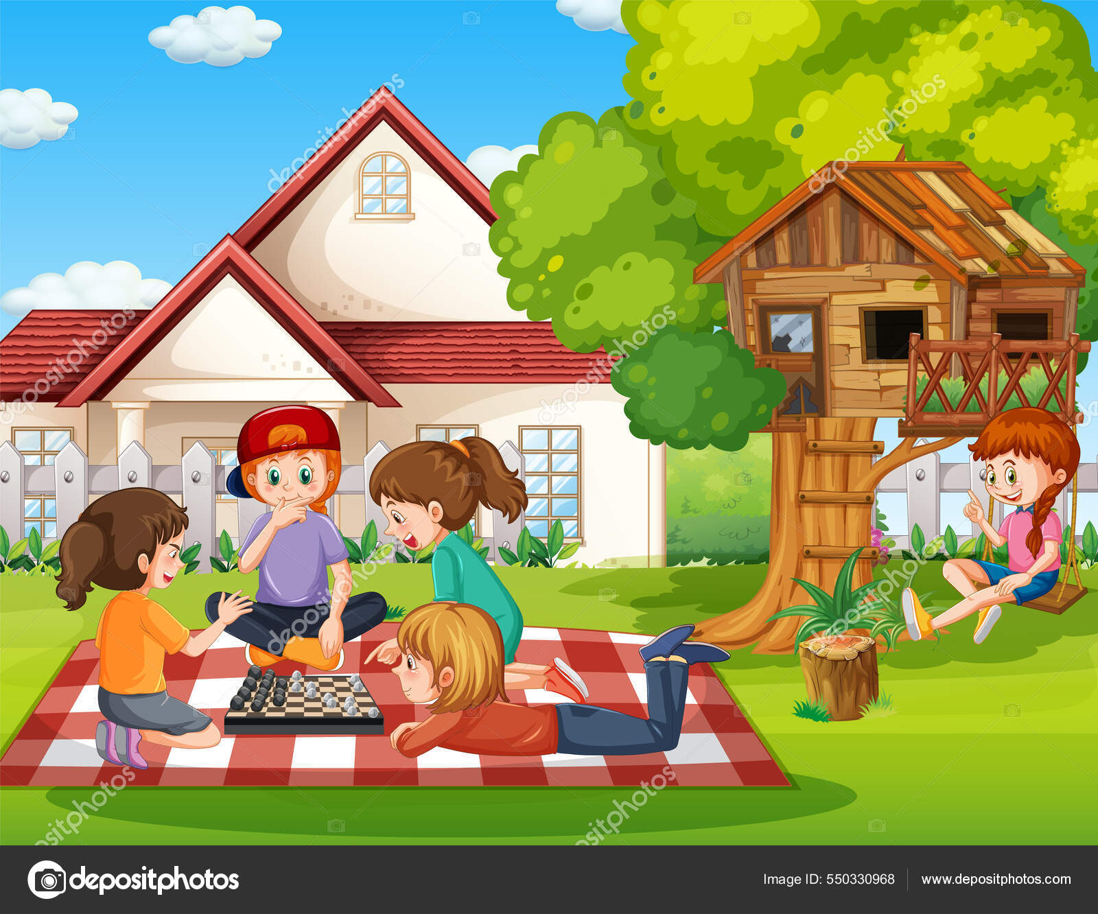 Yard games isolated cartoon vector illustration Free time in the
