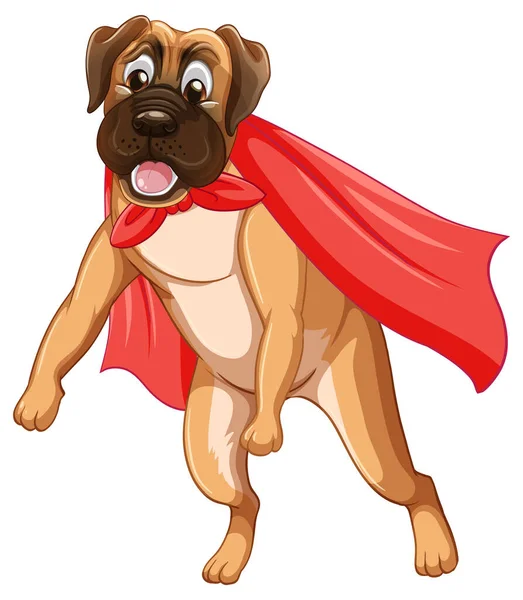 Супергерой Собаки Белом Фоне — стоковый вектор