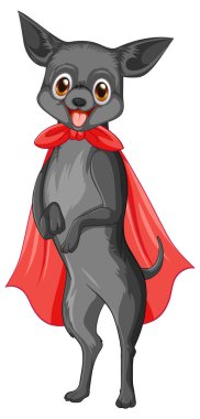 Beyaz arka planda bir süper kahraman köpek