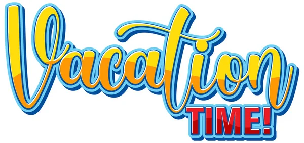 Tiempo Vacaciones Tipografía Logo Ilustración — Vector de stock