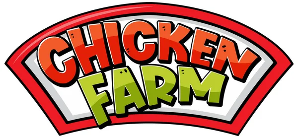 Chicken Farm Wort Banner Illustration — Stockvektor