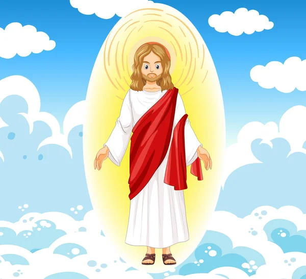 Ιησούς Χριστός Στην Απεικόνιση Στυλ Κινουμένων Σχεδίων — Διανυσματικό Αρχείο
