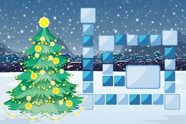 Spel Template Kerstmis Thema Illustratie — Stockvector