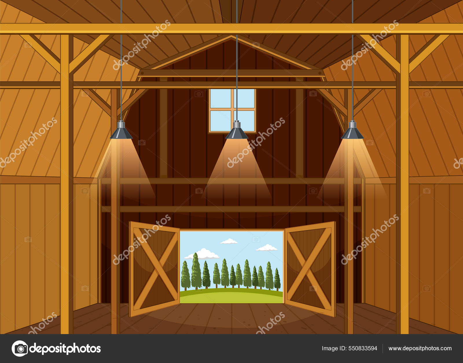 Cena Dentro Ilustração Celeiro — Foto © interactimages #550833594, image size:1600x1254