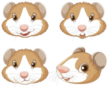 Beyaz arkaplanda şirin bir kobay resmi