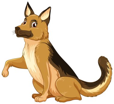 Beyaz arka plan illüstrasyon bir köpek