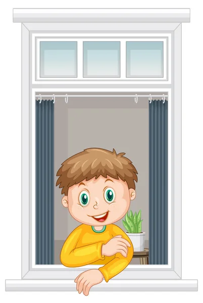 View Window Cartoon Character Illustration — Stock Photo, Image