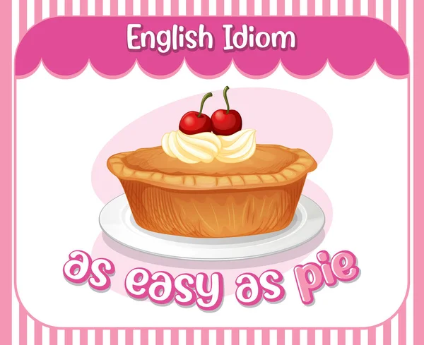 English Idiom Easy Pie Illustration — Φωτογραφία Αρχείου