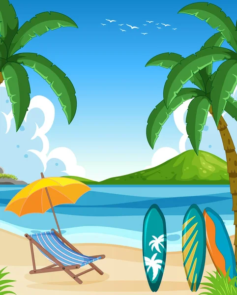 Summer Vacation Beach Background Illustration — Stock Photo, Image