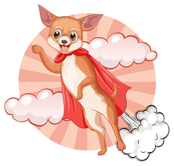 Pes Superhrdina Pozadí Nebe Ilustrace — Stock fotografie