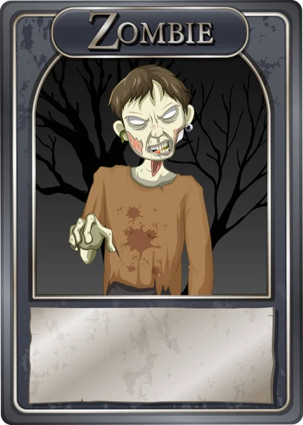 Zombie Personaje Juego Tarjeta Plantilla Ilustración — Foto de Stock