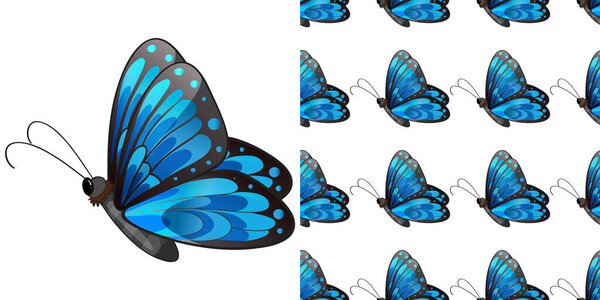 Seamless Design Butterfly White Background Illustration Stock Photo