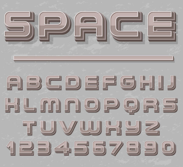 Set English Alphabet Space Font Illustration Stock Image