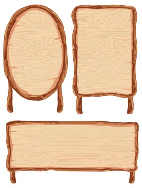 Ahşap pankart illüstrasyonu