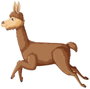 Beyaz arkaplan illüstrasyonunda bir alpaka