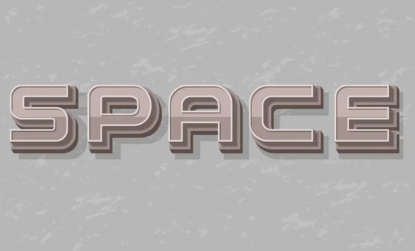 Space Font Logo Gray Background Illustration — Stock Vector