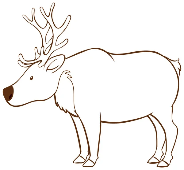 Moose Čmáranice Jednoduchý Styl Bílém Pozadí Ilustrace — Stockový vektor