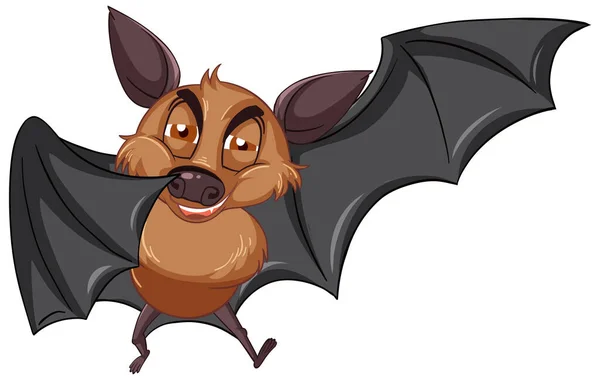 Morcego Marrom Personagem Desenho Animado Fundo Branco Ilustração —  Vetores de Stock