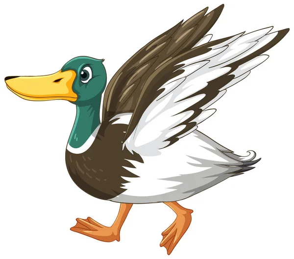 Petit Canard Sur Fond Blanc Illustration — Image vectorielle